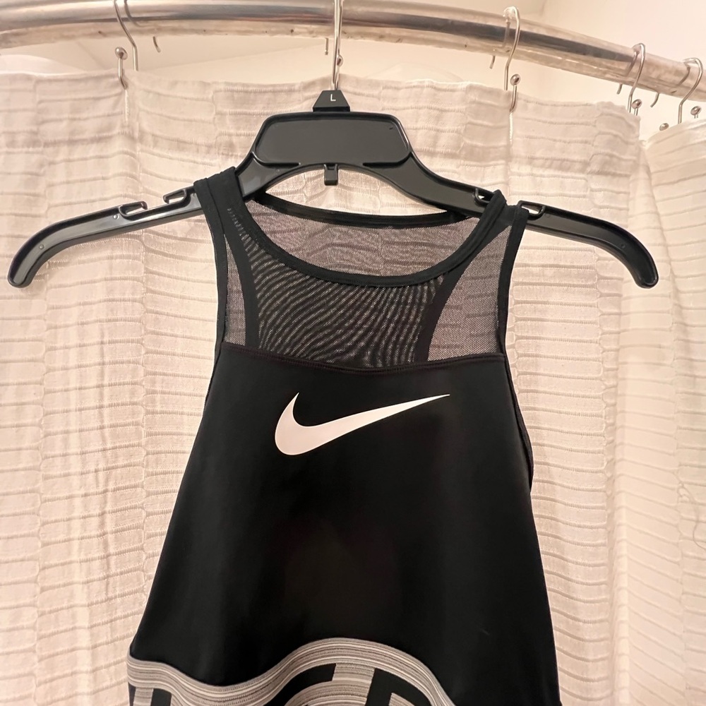 Nike Black Tank Top with White Logo